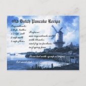 Alte holländische Pancake Recipe Card Postkarte (Vorderseite)
