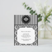 Alte Hollywood-Damast-Party Einladung (Stehend Vorderseite)