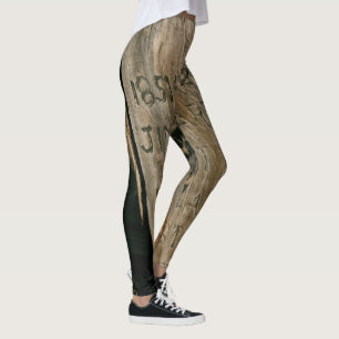 Alte Holz-Grabstein-Leggings Leggings