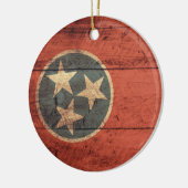 Alte Holz-Tennessee-Flagge; Keramik Ornament (Links)