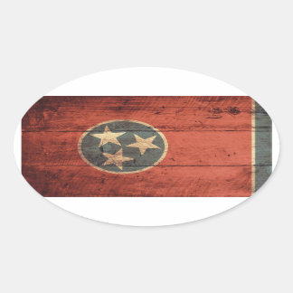 Alte Holz-Tennessee-Flagge; Ovaler Aufkleber