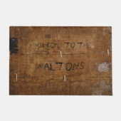 Alte "Holz" Türmatte mit (oder ohne) Ihrem Namen (Vorderseite)