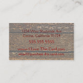 Alte Holz-und Pfirsich-Rolle Visitenkarte (Rückseite)