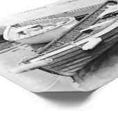 Alte Holzboote Schwarz-Weiß-Poster Poster (Ecke)