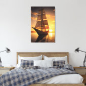 Alte Holzbootkanvas drucken Leinwanddruck (Insitu (Schlafzimmer))