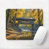 Alte Holzbrücke im Herbst Mousepad (Mit Mouse)