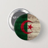 Alte hölzerne Algerien-Flagge Button (Vorne & Hinten)