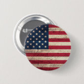 Alte hölzerne amerikanische Flagge Button (Vorne & Hinten)