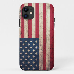 Alte hölzerne amerikanische Flagge Case-Mate iPhone Hülle