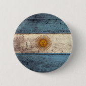 Alte hölzerne Argentinien-Flagge Button (Vorderseite)