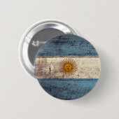 Alte hölzerne Argentinien-Flagge Button (Vorne & Hinten)