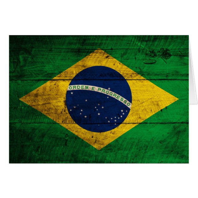 Alte hölzerne Brasilien-Flagge (Vorderseite (Horizontal))