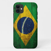 Alte hölzerne Brasilien-Flagge Case-Mate iPhone Hülle (Rückseite)