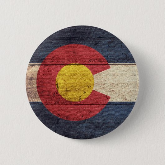 Alte hölzerne Colorado-Flagge Button (Vorderseite)