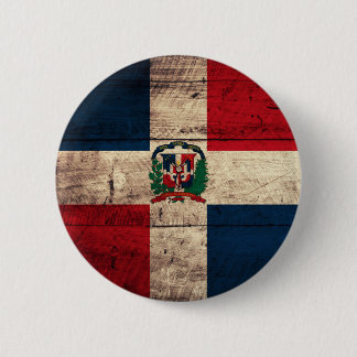 Alte hölzerne Dominikanische Republik-Flagge Button
