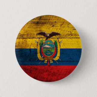 Alte hölzerne Ecuador-Flagge Button