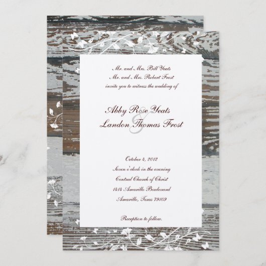 Alte hölzerne einladung (Vorne/Hinten)