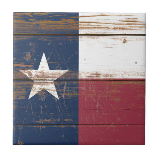 Alte hölzerne Flagge des Bundesstaates Texas Fliese