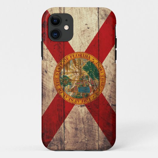 Alte hölzerne Florida-Flagge; Case-Mate iPhone Hülle (Rückseite)