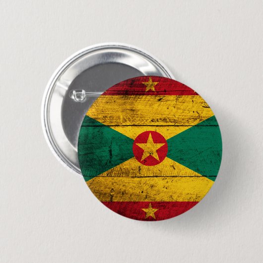 Alte hölzerne Grenada-Flagge Button (Vorne & Hinten)