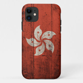 Alte hölzerne Hong Kong-Flagge iPhone 11 Hülle