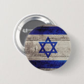 Alte hölzerne Israel-Flagge Button (Vorne & Hinten)
