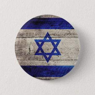 Alte hölzerne Israel-Flagge Button