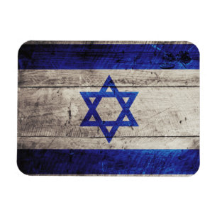 Alte hölzerne Israel-Flagge Magnet
