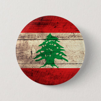 Alte hölzerne Labanon Flagge Button