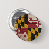 Alte hölzerne Maryland-Flagge Button (Vorne & Hinten)