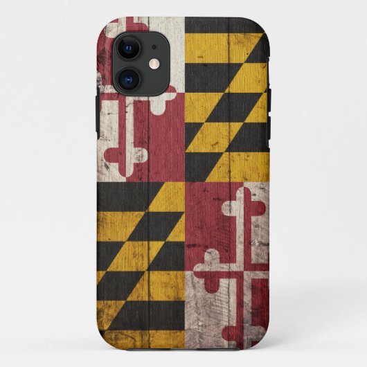 Alte hölzerne Maryland-Flagge Case-Mate iPhone Hülle (Rückseite)