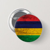 Alte hölzerne Mauritius-Flagge Button (Vorne & Hinten)