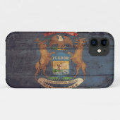 Alte hölzerne Michigan-Flagge; Case-Mate iPhone Hülle (Rückseite (Horizontal))