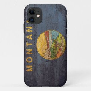 Alte hölzerne Montana-Flagge; Case-Mate iPhone Hülle