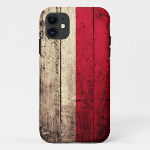 Alte hölzerne Polen-Flagge iPhone 11 Hülle