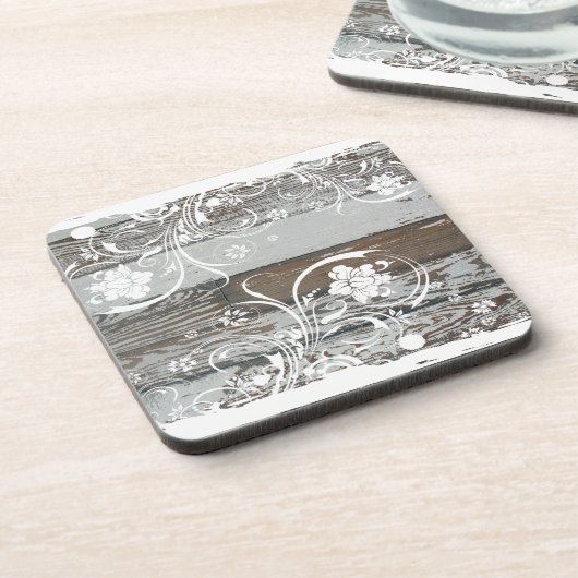 Alte hölzerne Shabby Chic-Untersetzer Getränkeuntersetzer (Linke Seite)