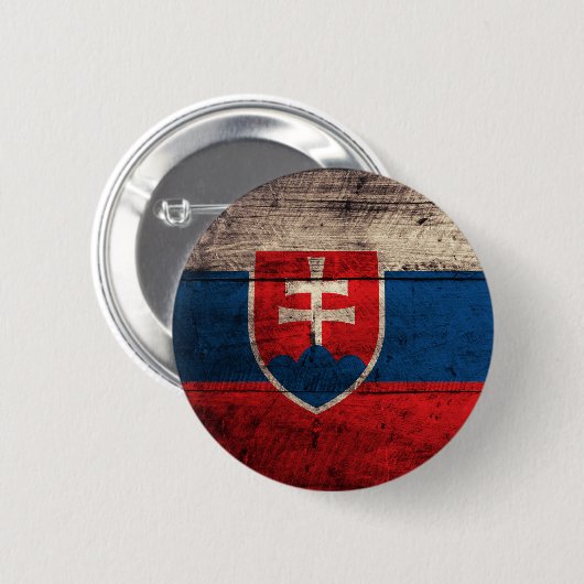 Alte hölzerne Slowakei-Flagge Button (Vorne & Hinten)