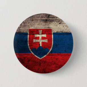 Alte hölzerne Slowakei-Flagge Button