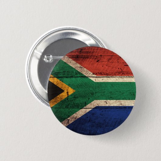 Alte hölzerne Südafrika-Flagge Button (Vorne & Hinten)