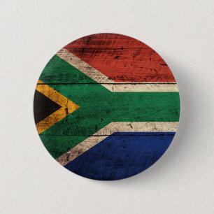Alte hölzerne Südafrika-Flagge Button