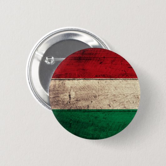 Alte hölzerne Ungarn-Flagge Button (Vorne & Hinten)