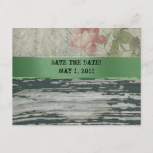 Alte hölzerne Vintage Franzosen Save the Date Ankündigungspostkarte