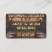 Alte hölzerne visitenkarte (Rückseite)