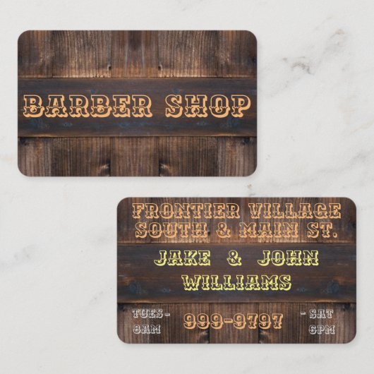 Alte hölzerne visitenkarte (Vorne/Hinten)