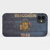 Alte hölzerne Wisconsin-Flagge Case-Mate iPhone Hülle (Rückseite (Horizontal))