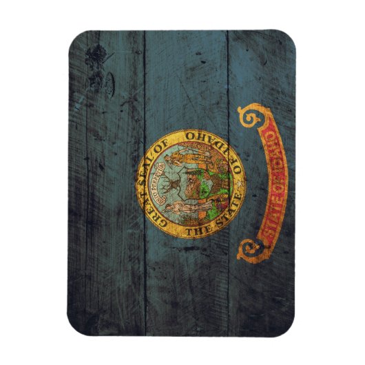 alte Holzflagge Idaho; Magnet (Vertikal)