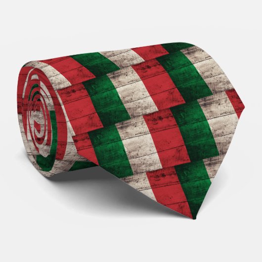 Alte Holzflagge Italien Krawatte (Gerollt)
