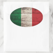 Alte Holzflagge Italien Ovaler Aufkleber (Tasche)