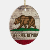 Alte Holzflagge Kalifornien Keramik Ornament (Rechts)
