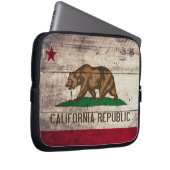 Alte Holzflagge Kalifornien Laptopschutzhülle (Vorne Rechts)